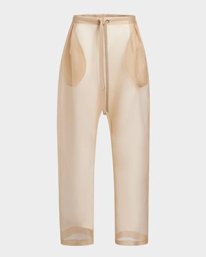 Trenton Drawstring Sheer Pants