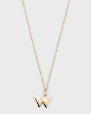 14K Pure Block Initial Necklace