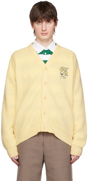 Drôle De Monsieur Yellow Embroidered Cardigan