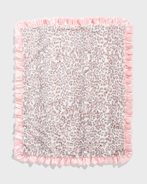 Leopard-Print Satin Baby Blanket