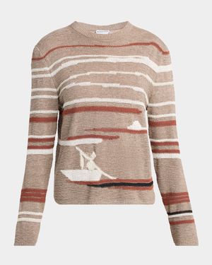 Graphic Intarsia Knit Sweater