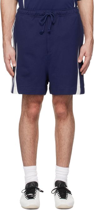 Y-3 Blue French Terry Cutline Shorts