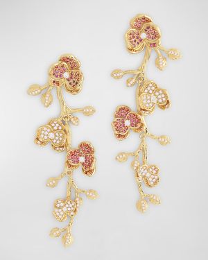 Orchid Pave Dangle Earrings