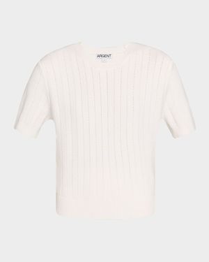 Crewneck Herringbone Striped Top