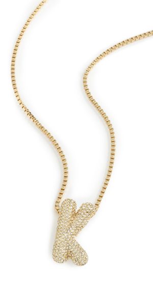 BaubleBar Pave Bubble Initial Necklace J One Size