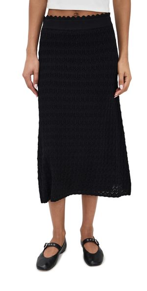Sea Rue Knit Midi Skirt Black XL