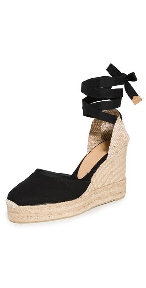 Castañer Carina Tall Canvas Espadrilles Black 37