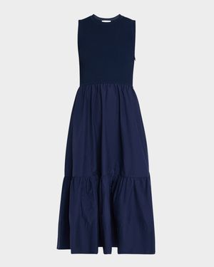 Josephina Crewneck Sleeveless Midi Dress