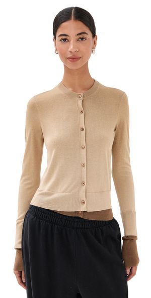Acne Studios Silky Wool Cardigan Sweater Sand Beige M