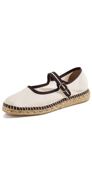 Naguisa Peonia Mary Jane Espadrilles Ecru/Brown 41
