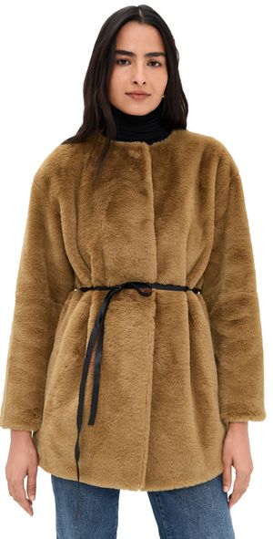 Velvet Marmont Faux Fur Jacket Camel XL