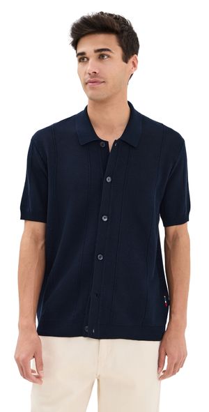 Orlebar Brown Tiernan Knit Button Polo Night Iris S