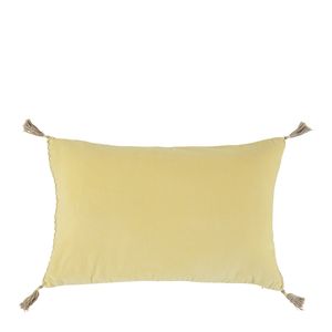 Blanc D'ivoire - Housse de coussin mattéo en velours de coton - Taille 60x40 - Jaune