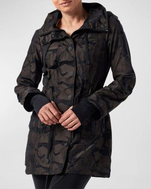 Camo-Print Hooded Anorak Jacket