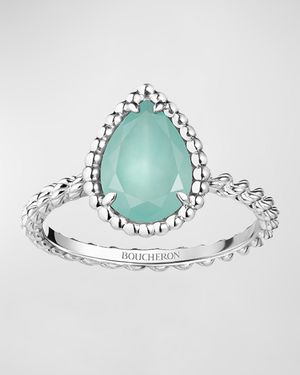 Serpent Bohème 18K White Gold Aquaprase Ring