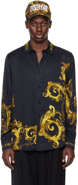 Versace Jeans Couture Black Print Shirt