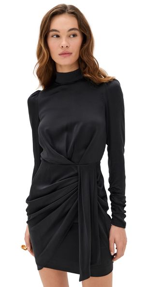 Zimmermann Silk Drape Dress Black 00
