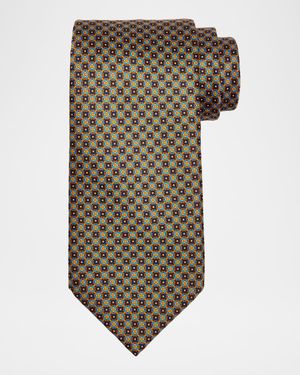 Men's Connected Medallion Silk Tie