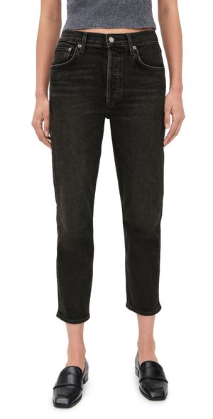 AGOLDE Riley High Rise Straight Crop Jeans Panoramic 34