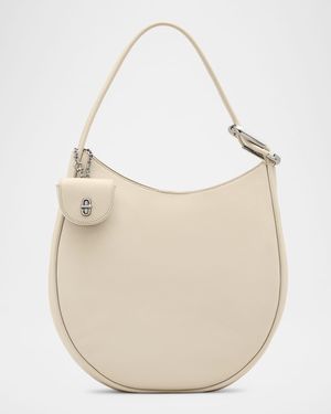 The Crescent Large Dual Hobo Bag in Calf Leather