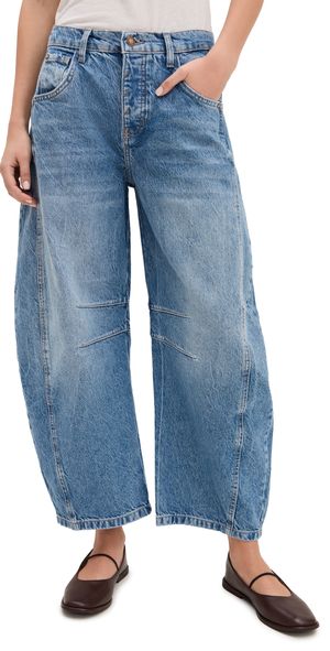 Free People We The Free Soutache Good Luck Barrel Jeans Ultra Light Beam 27