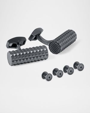 Men's Gunmetal Diamond Giza Cylinder Cufflink and Stud Set