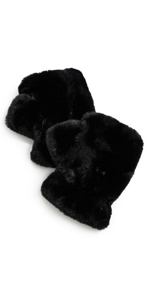 Apparis Ariel Faux Fur Fingerless Gloves Noir One Size