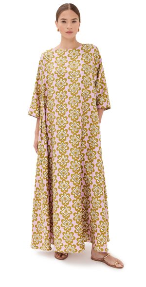 La DoubleJ Muumuu Silk Dress Caper S