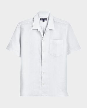 Men's Garment-Dyed Linen Camp Shirt