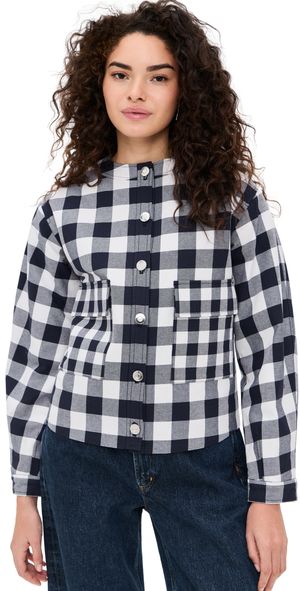 ALIGNE Nathan Padded Moto Jacket Gingham 6