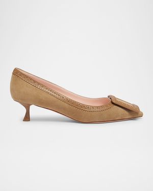 I Love Vivier Mixed Leather Kitten Pumps