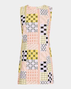 Sabrina Sleeveless Embroidered Mini Dress