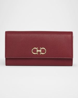 Gancino Flap Leather Wallet on Chain