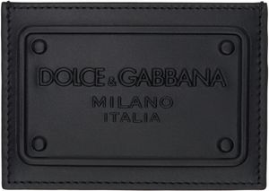Dolce&Gabbana Black Calfskin Raised Logo Card Holder