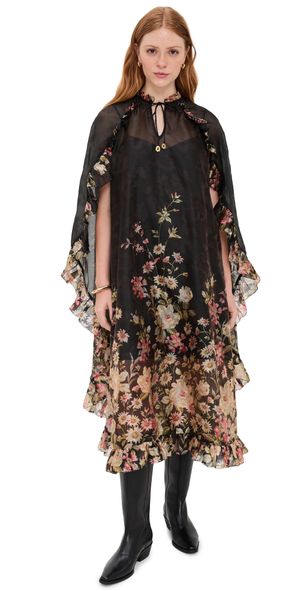 Sea Jolie Print Caped Midi Dress Multi S