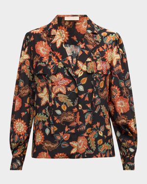 Florian Floral-Print Silk Blouse