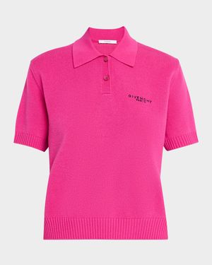 Short-Sleeve Cashmere-Wool Polo Shirt