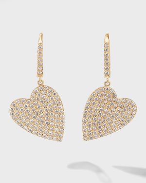 Flawless Heart Dangle Earrings, 32mm