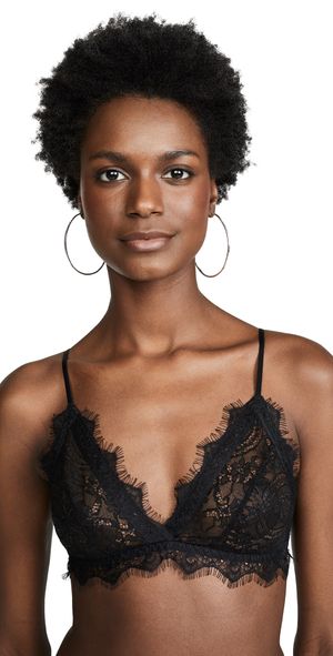 ANINE BING Lace Bra With Trim Black XS