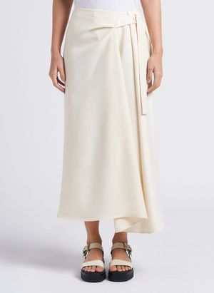 Imperial - Jupe longue drapée - Taille M - Blanc