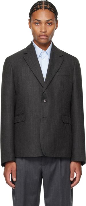 mfpen Gray Single Breasted Blazer
