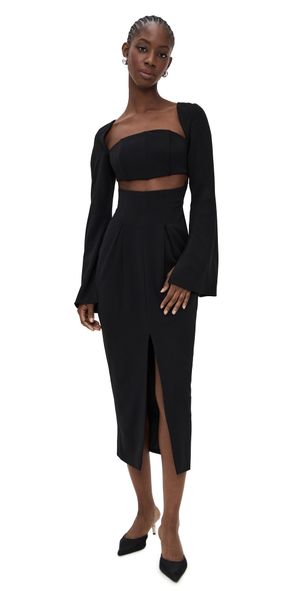 Andrea Iyamah Nita Midi Dress Black S