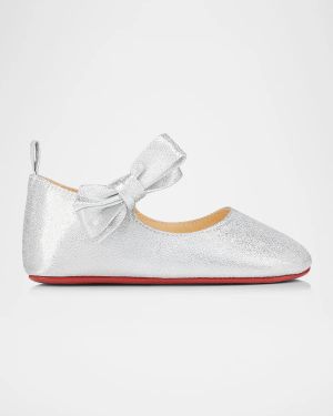 Girl's Lou Babe Shimmer Bow Ballerina Shoes, Baby