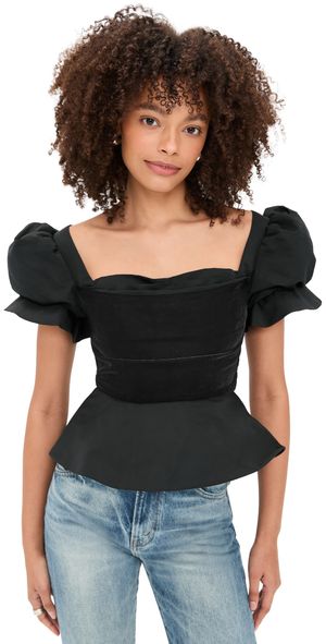 Damaris Bailey Rose Blouse Black Velvet M