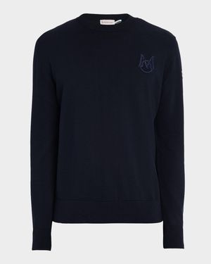 Men's Monogram Applique Crewneck Sweater