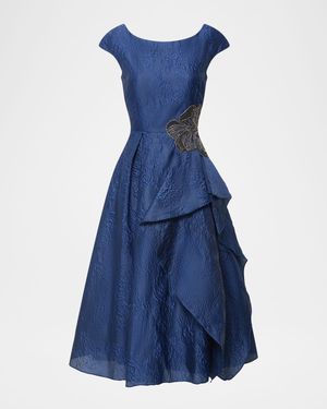 Caity High-Low Jacquard Cocktail Dress