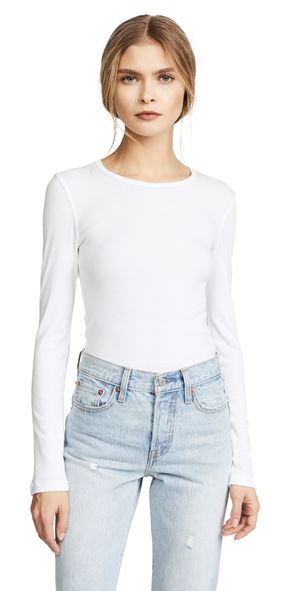 Splendid 1x1 Crew Neck Tee Black XXS