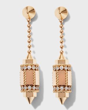 18k Rose Gold & Diamond Drop Earrings