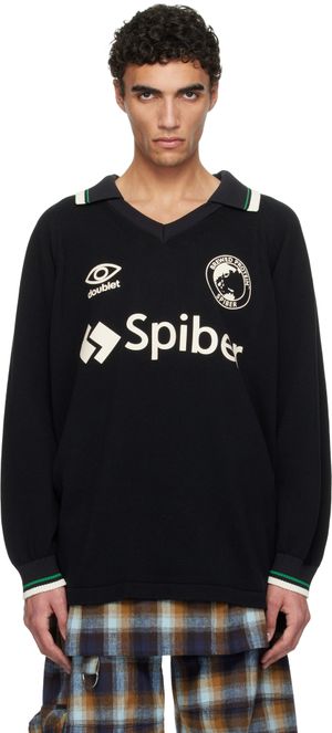 doublet Black Team Spiber Football Sweater