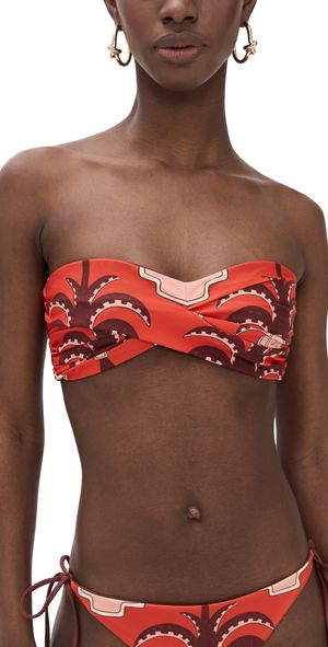 Johanna Ortiz Red Sea Sprite Bikini Top Red/Wine/Pink L